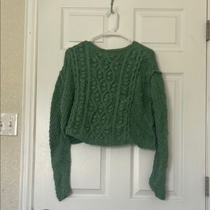 Green Cable Knit Sweater